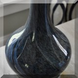 DL01. Pair of blue glass table lamps. 29”h 